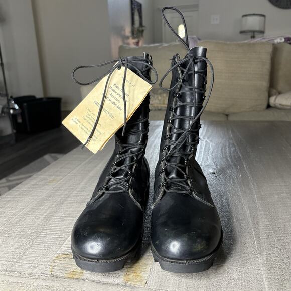 Vintage RO-SEARCH Combat Boots 9” 5-85 Waffle Sole US Military Black Size 10.5R - Picture 4 of 13